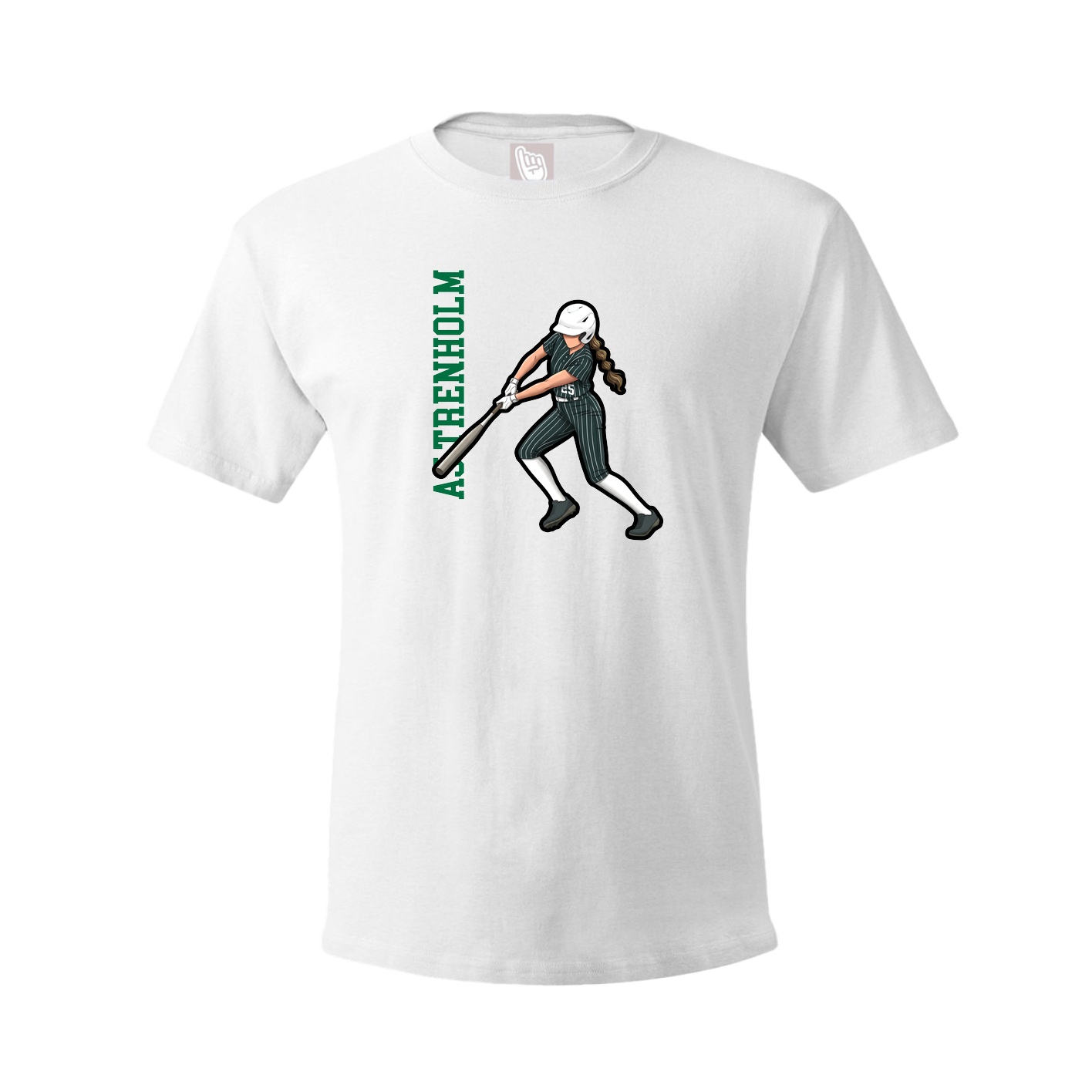 Tee — Name Vertical in White
