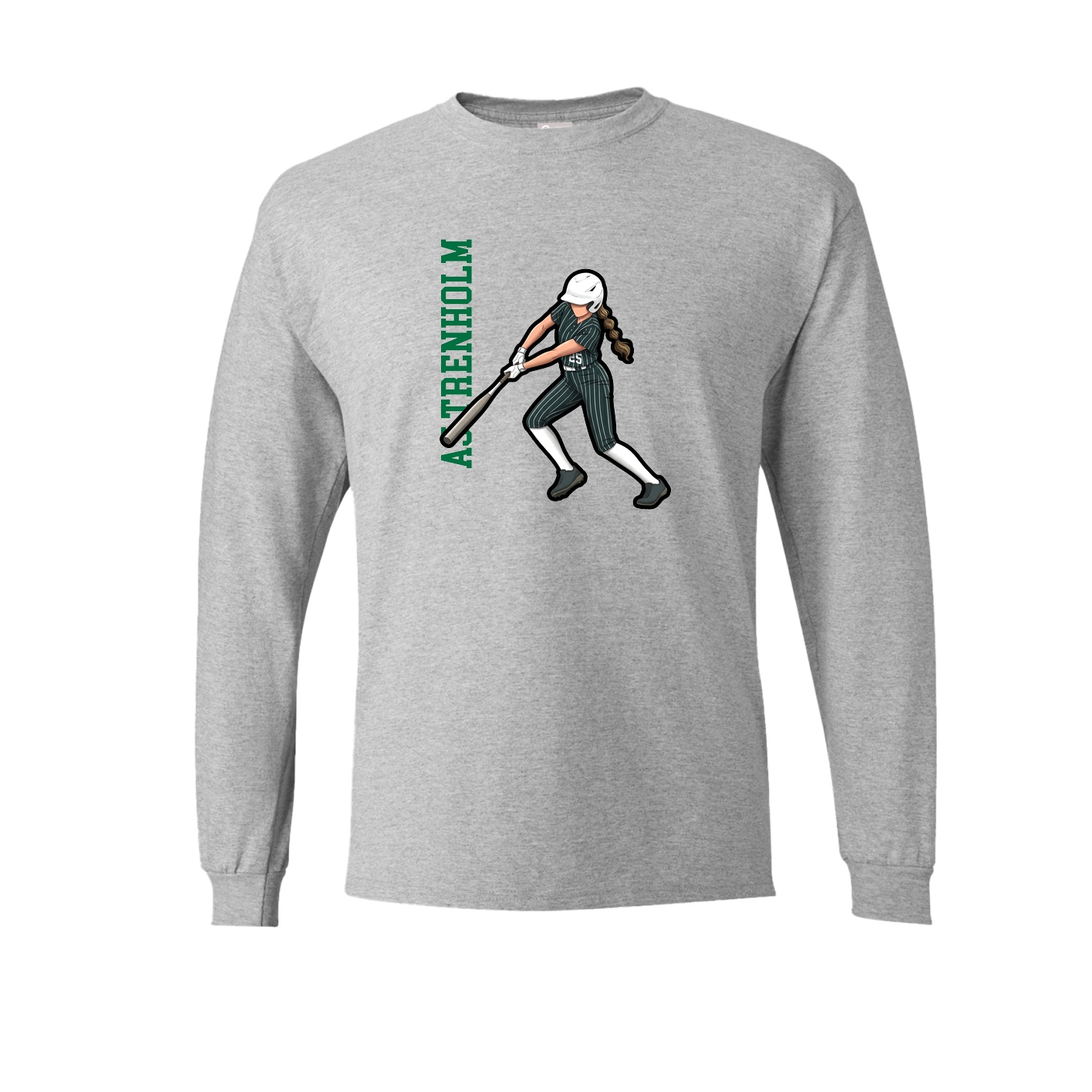 Long Sleeve Tee — Name Vertical in Grey