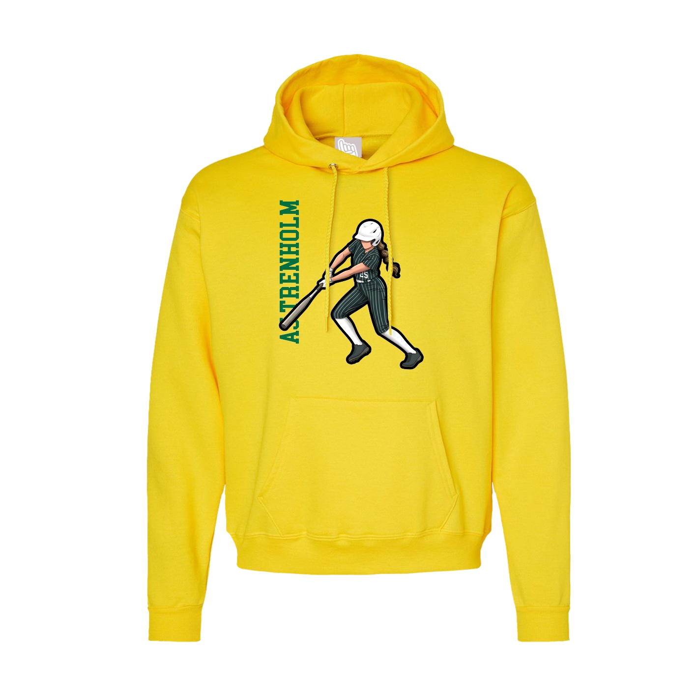 Hoodie — Name Vertical in Yellow