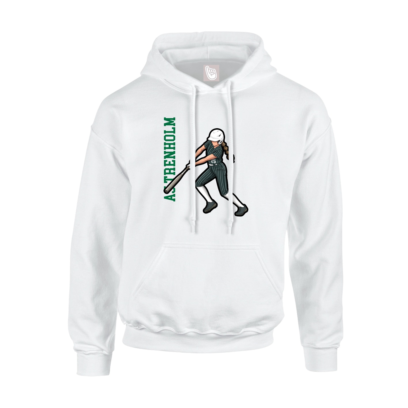 Youth Hoodie — Name Vertical in White
