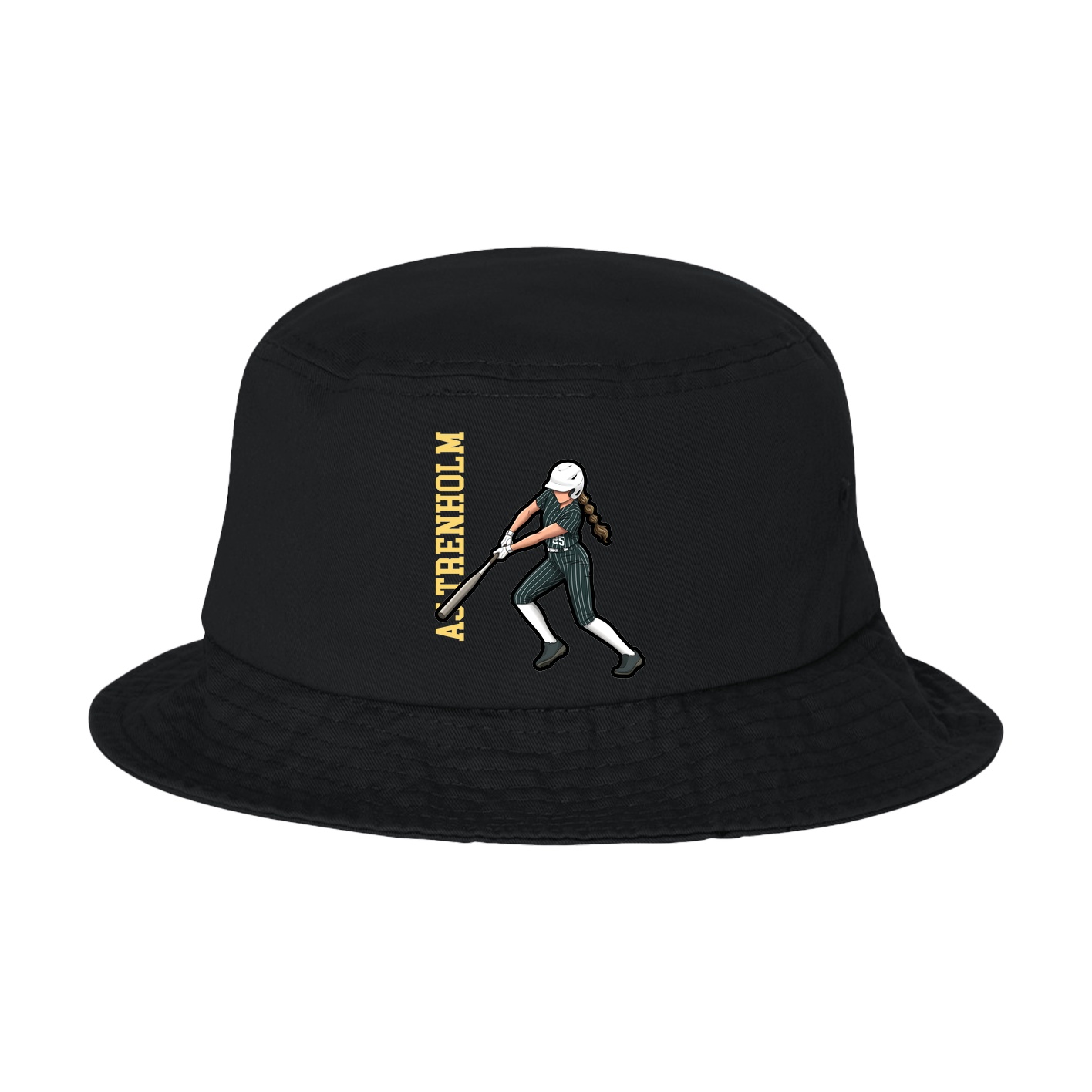 Bucket Cap — Name Vertical in Black