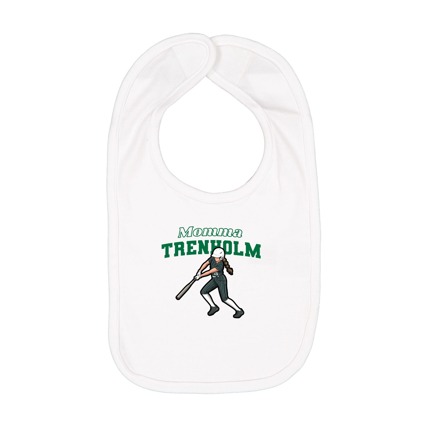Infant Bib — Mothers Day Block in White