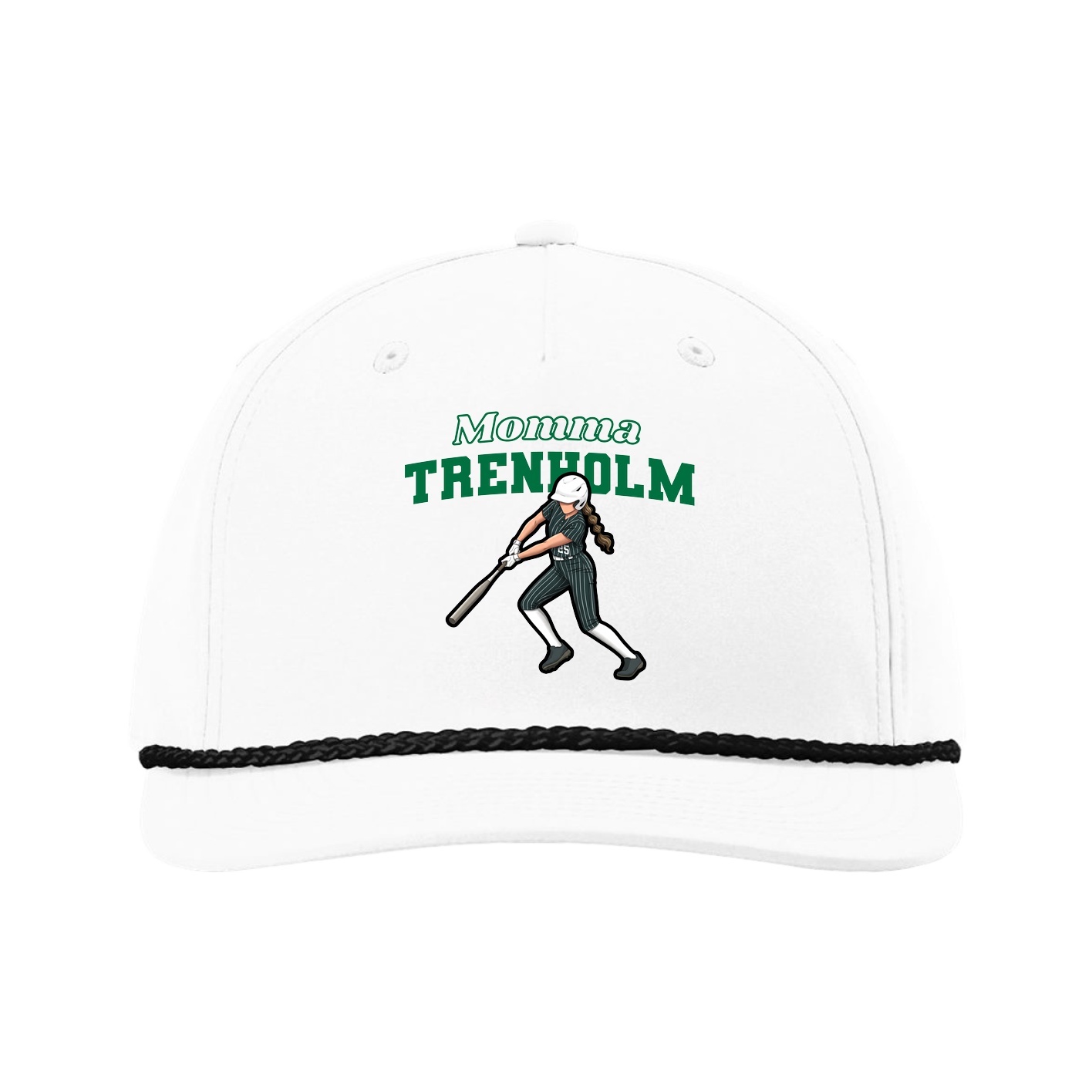 Five-Panel Classic Rope Cap — Mothers Day Block in White