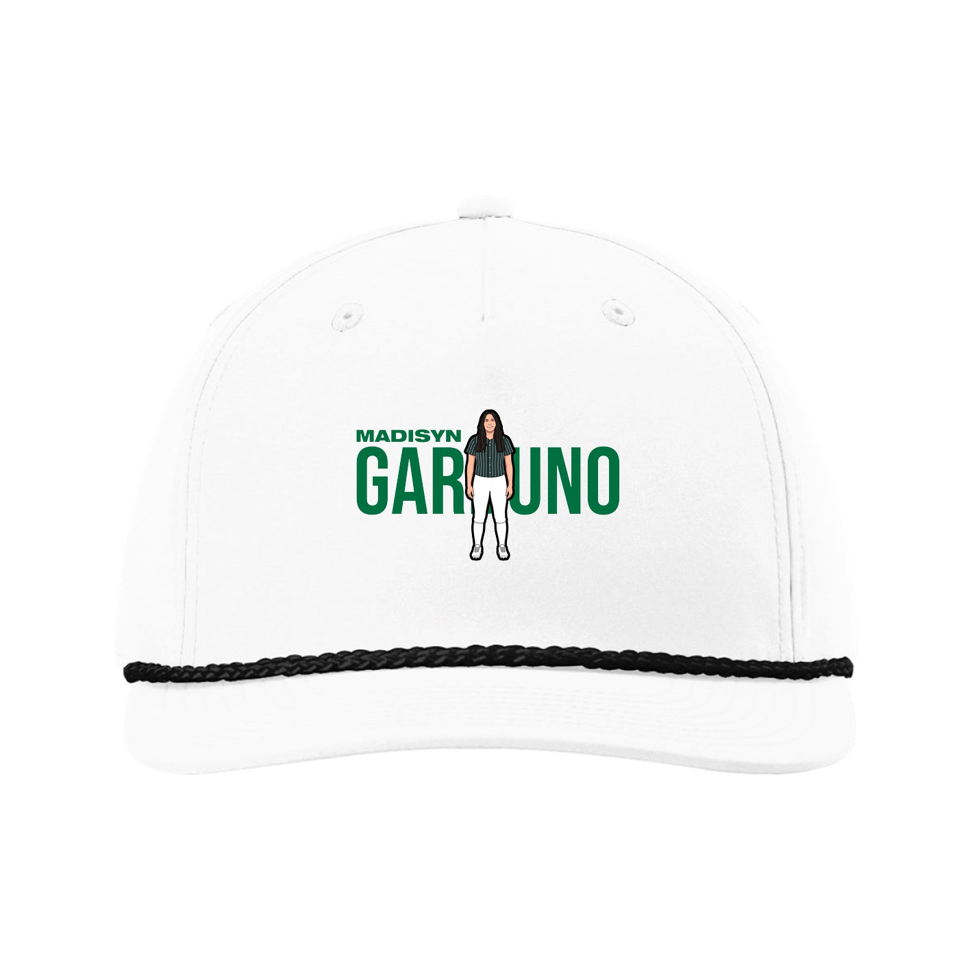 Five-Panel Classic Rope Cap — Player Name in White