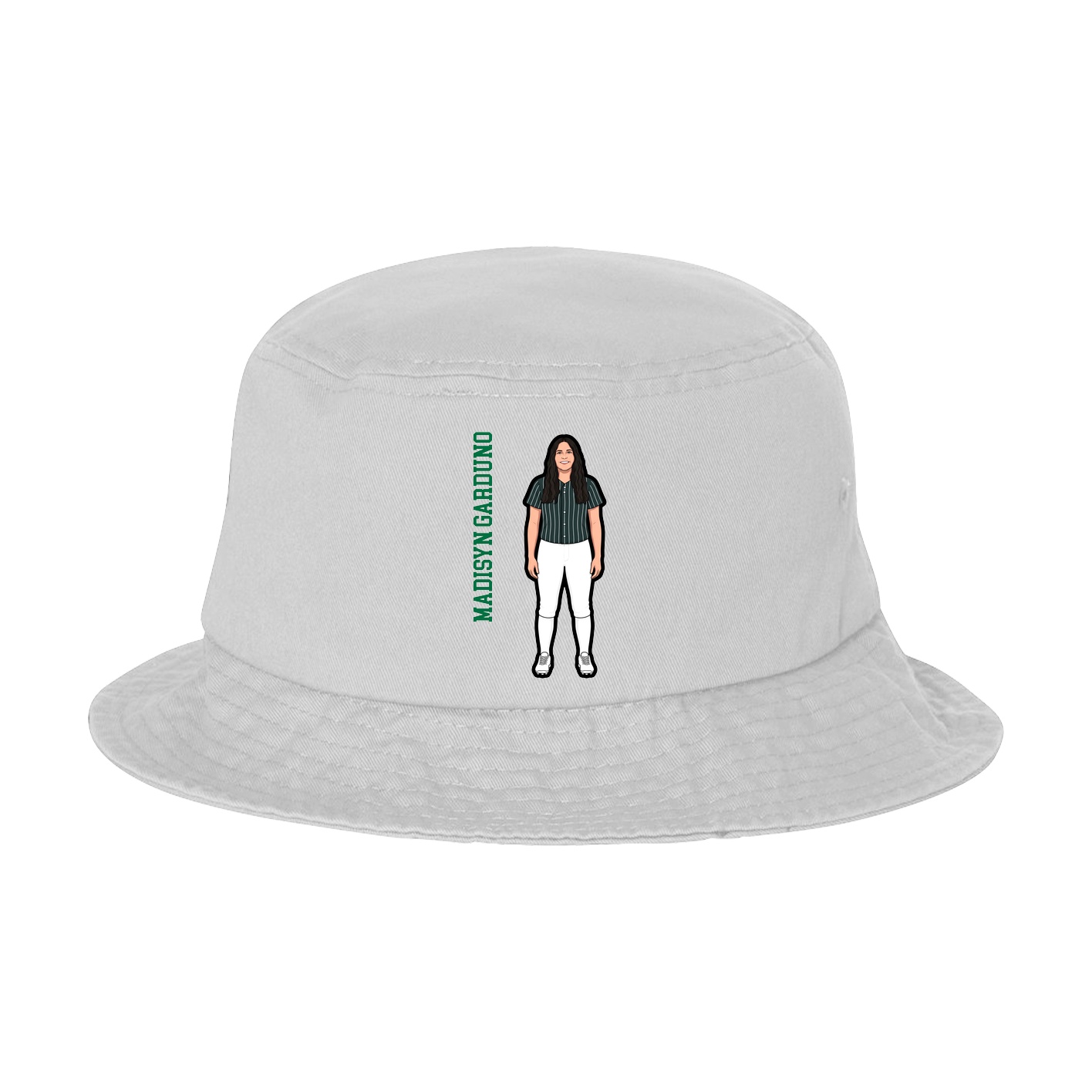 Bucket Cap — Name Vertical in White