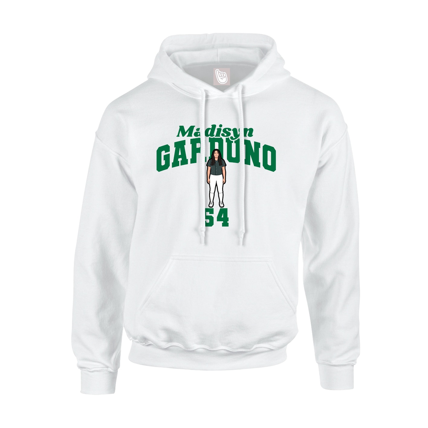 Youth Hoodie — Signature Arch in White