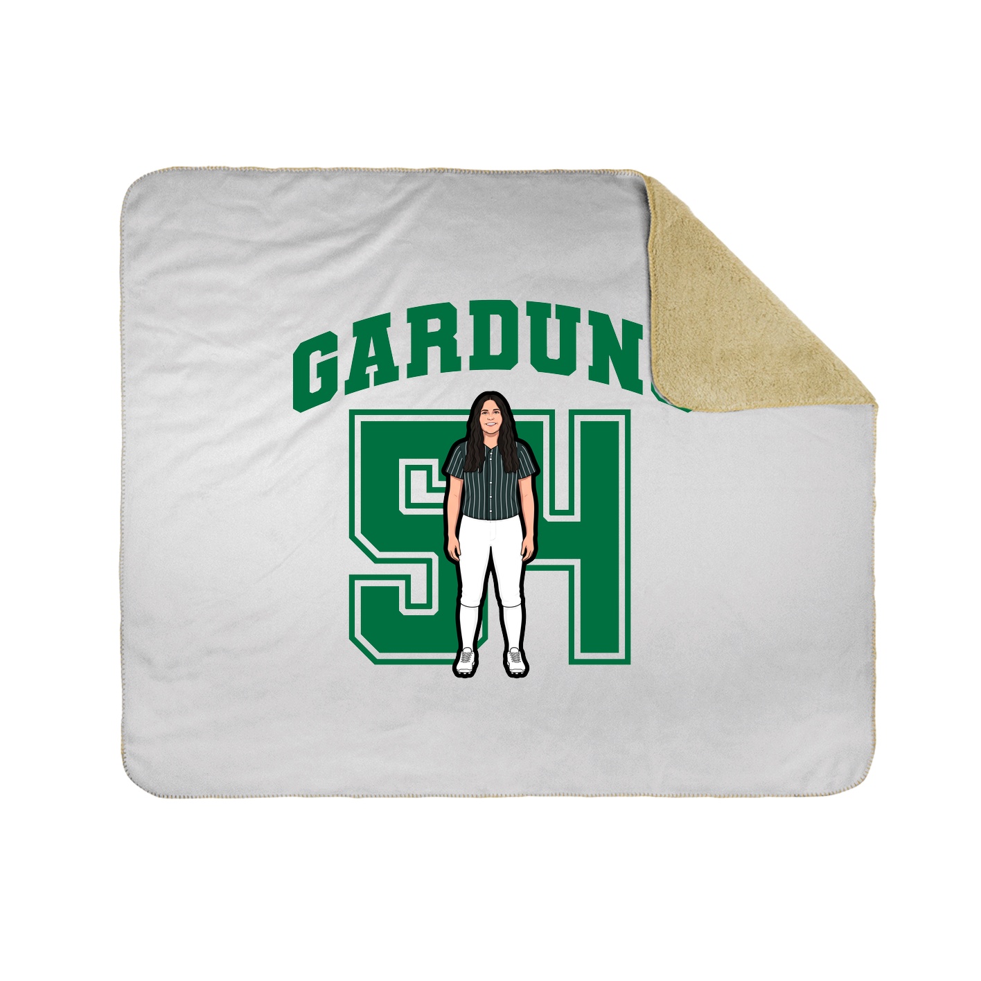 Throw Blanket — Number in White
