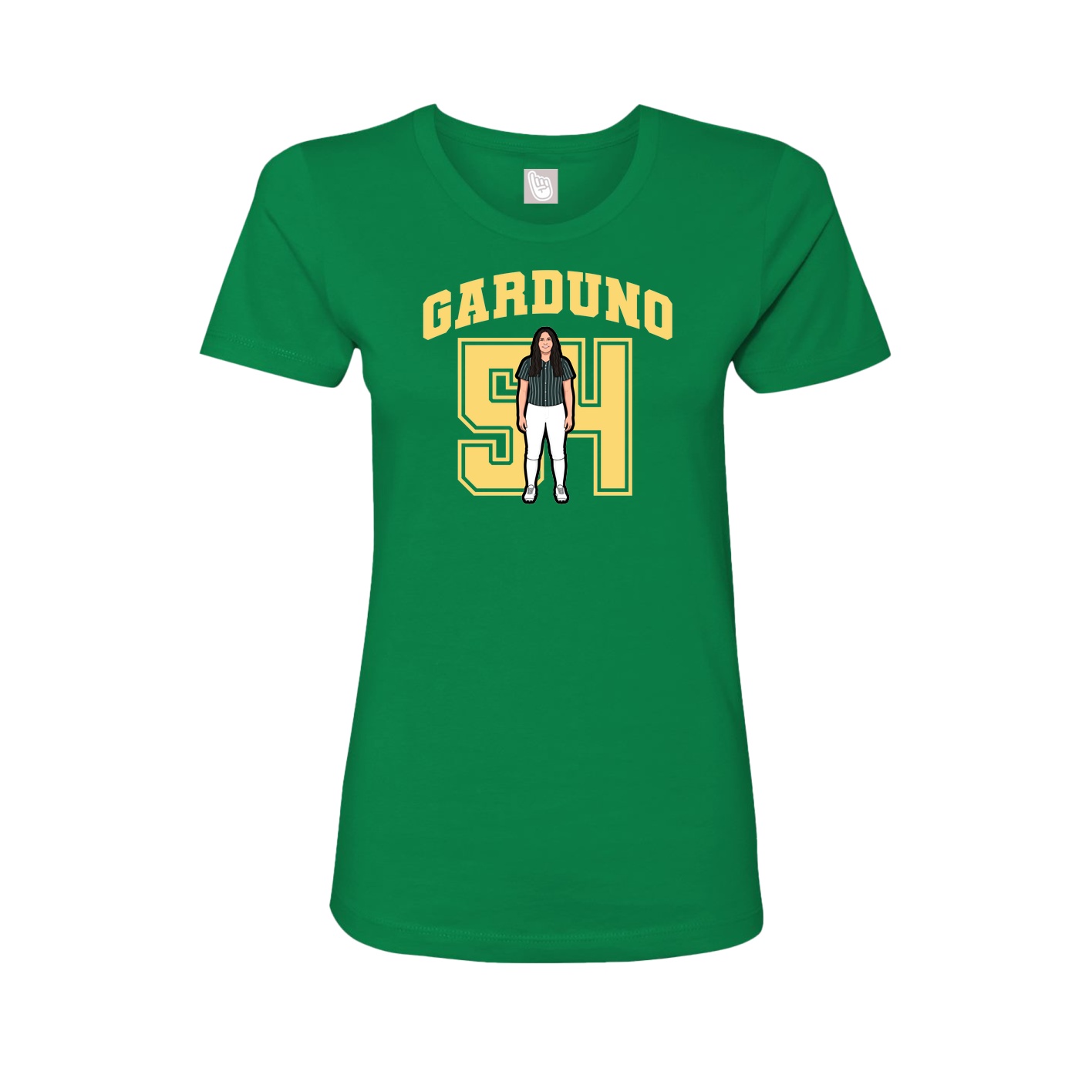 Fitted Women's Tee — Number in Green