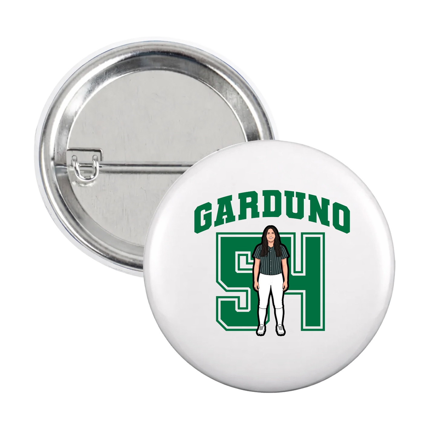 Game Day Button — Number in White