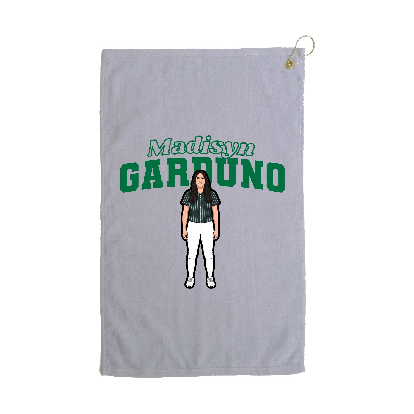 Golf Towel — Name Arch in Grey