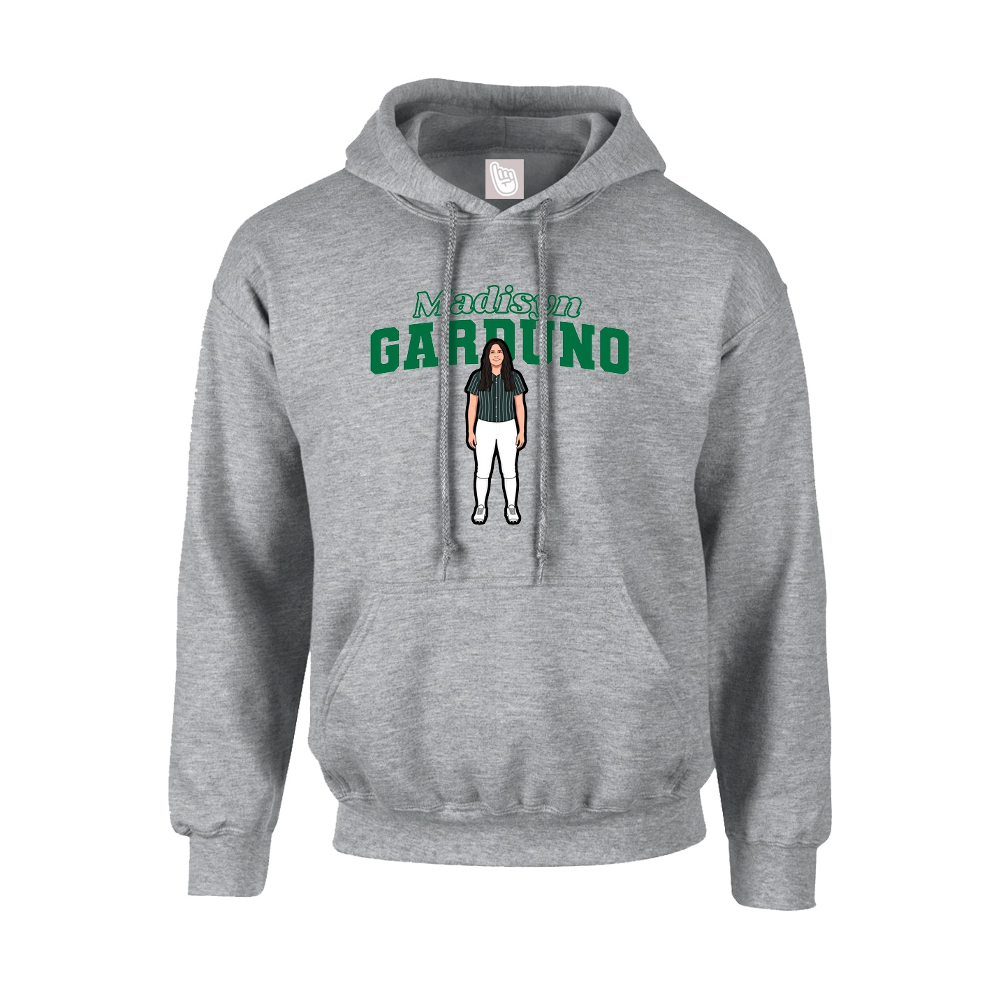 Youth Hoodie — Name Arch in Grey