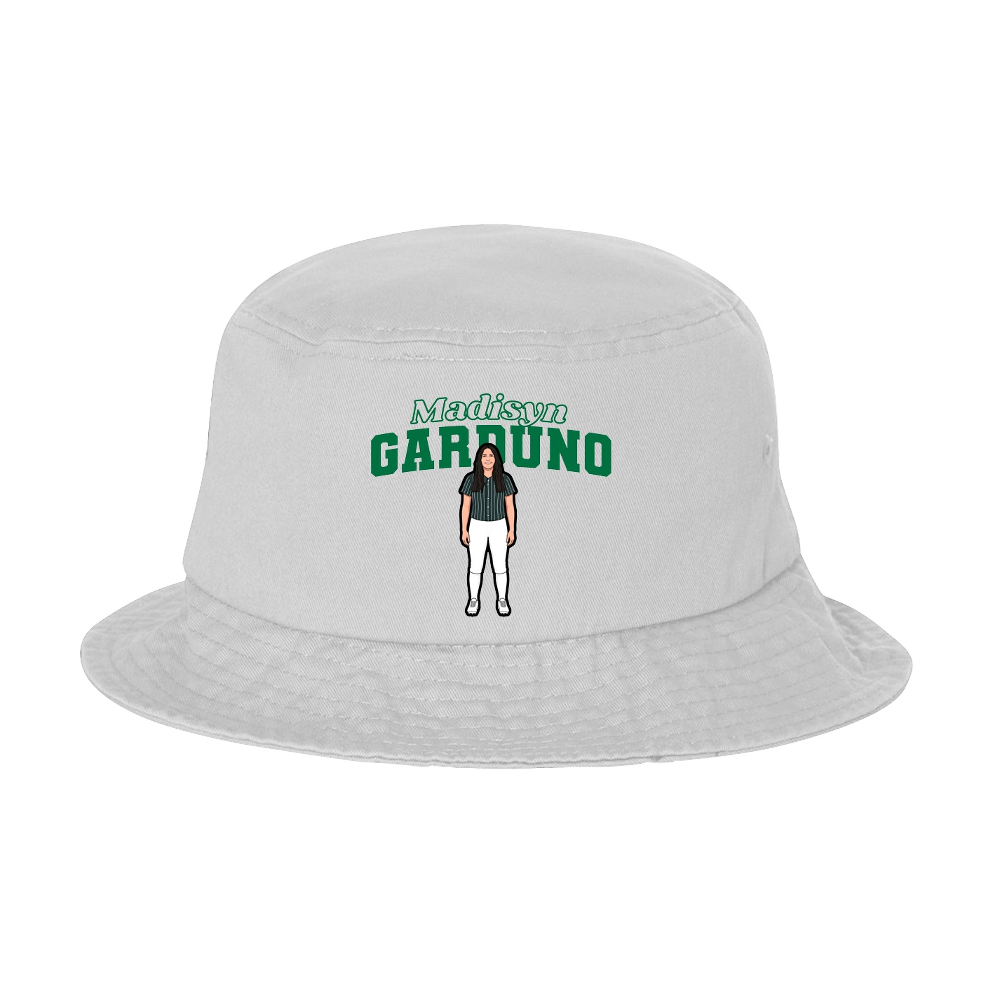 Bucket Cap — Name Arch in White