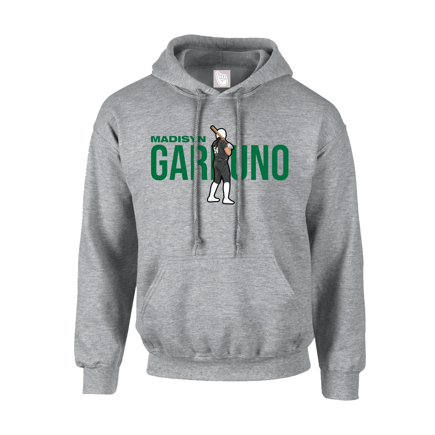 Hoodie — Player Name in Grey