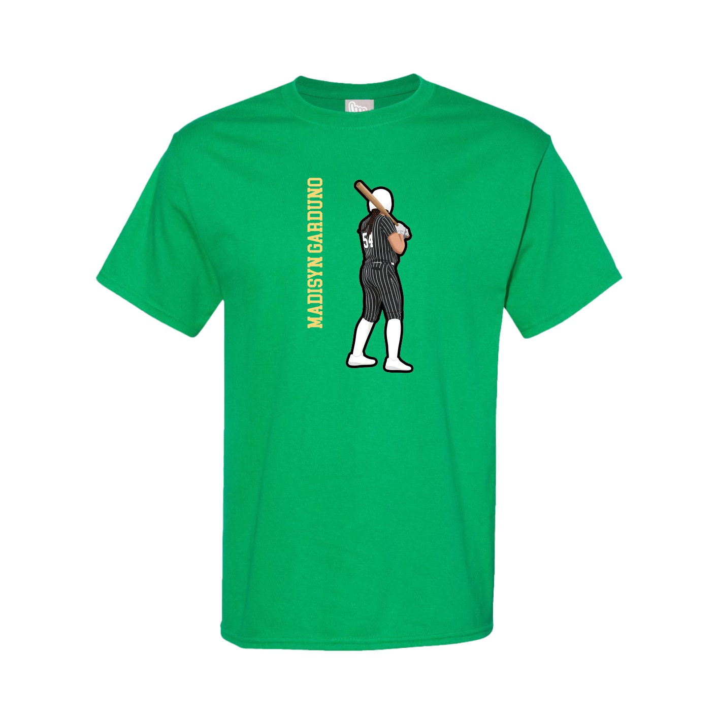 Tee — Name Vertical in Green