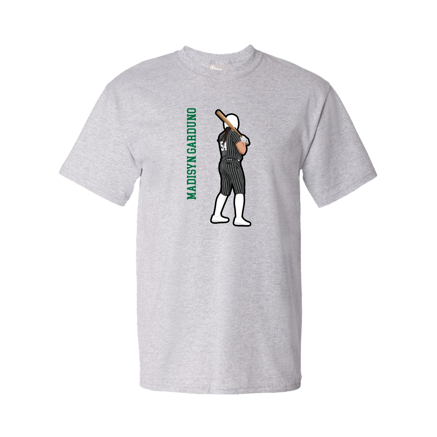 Youth Tee — Name Vertical in Grey
