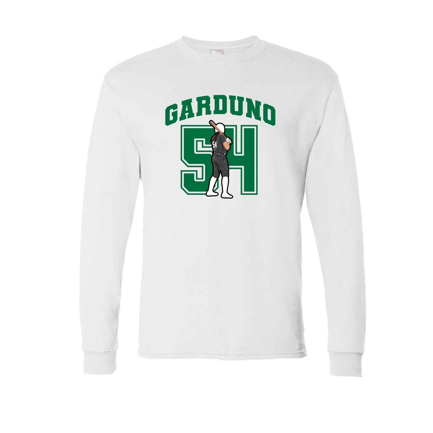 Long Sleeve Tee — Number in White