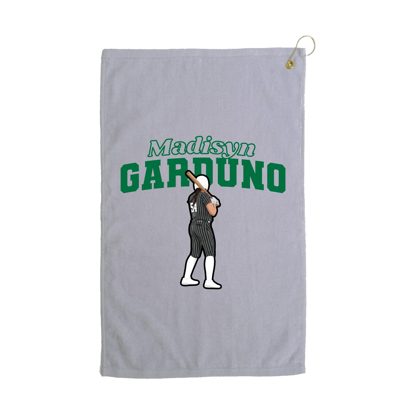 Golf Towel — Name Arch in Grey