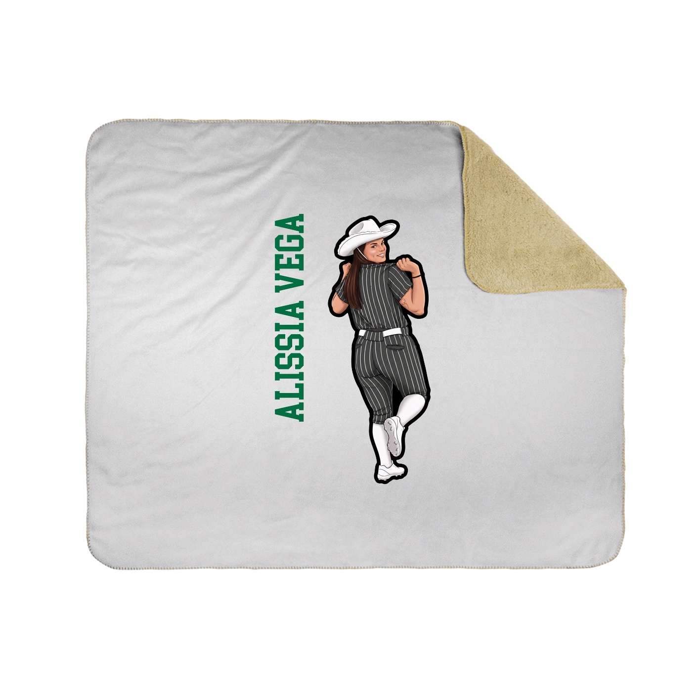 Throw Blanket — Name Vertical in White