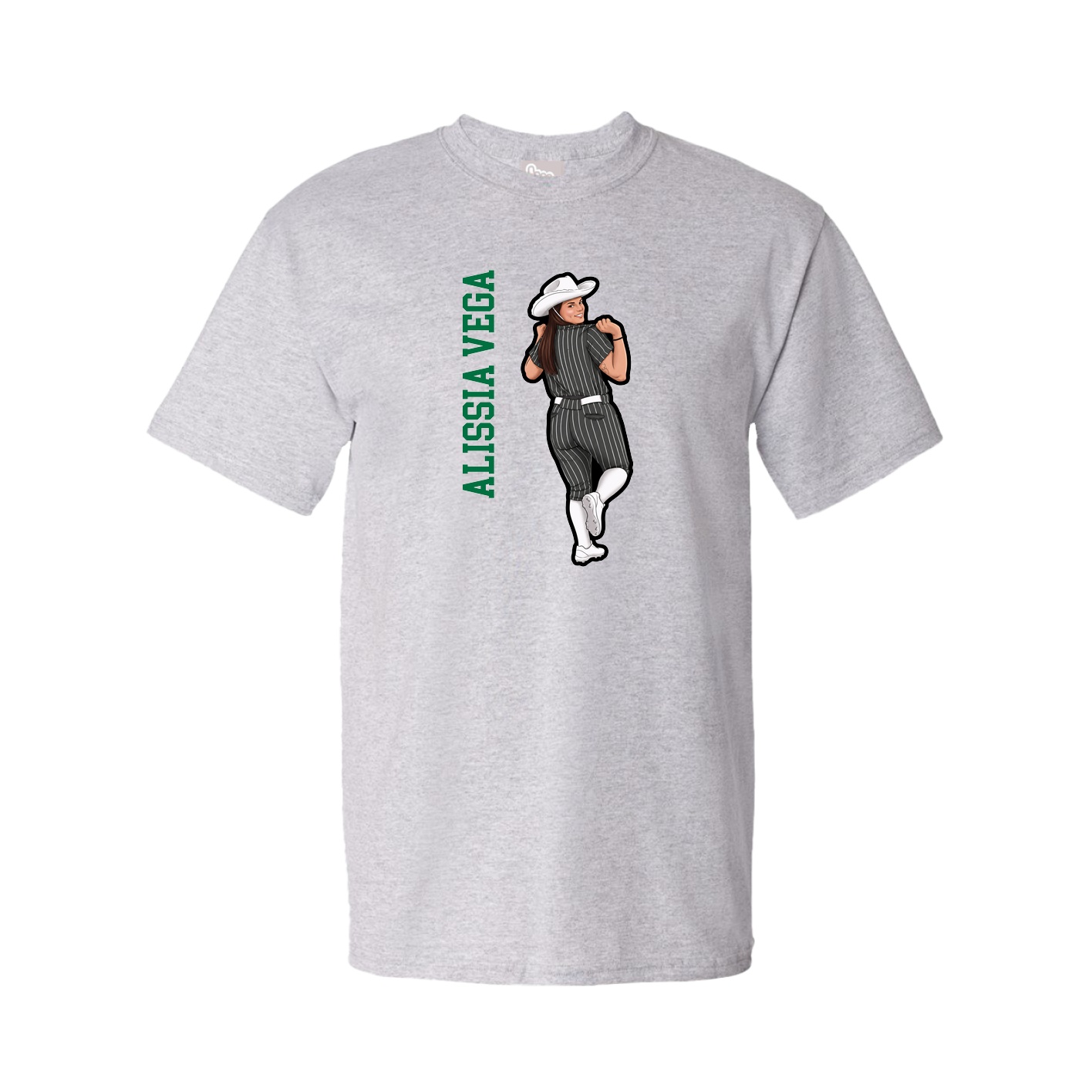 Tee — Name Vertical in Grey