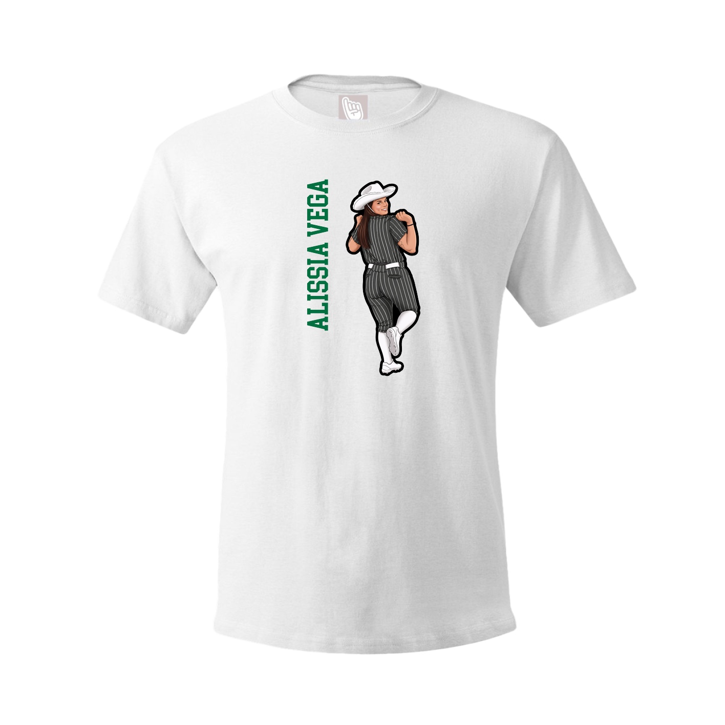 Youth Tee — Name Vertical in White