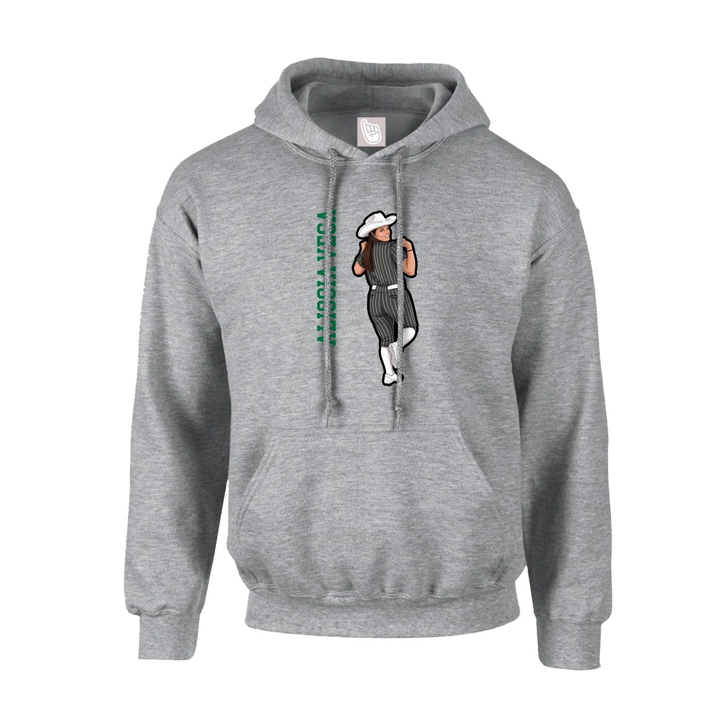 Youth Hoodie — Name Vertical in Grey