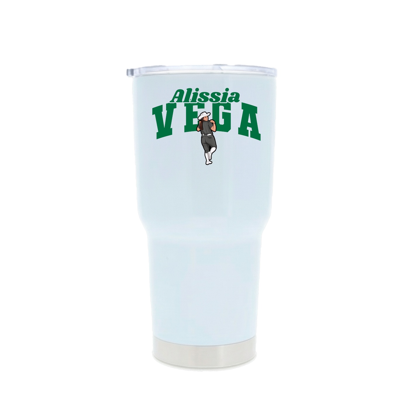 30oz Stainless Steel Tumbler — Signature Arch in White
