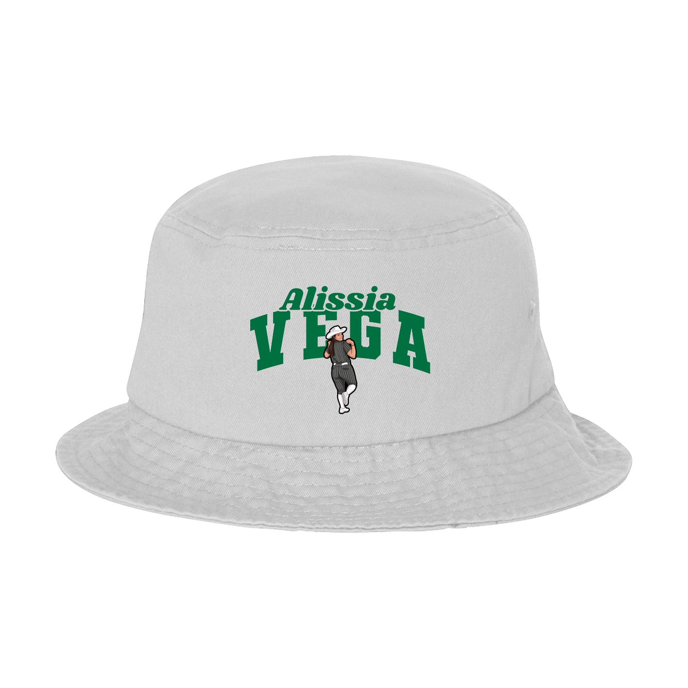 Bucket Cap — Signature Arch in White