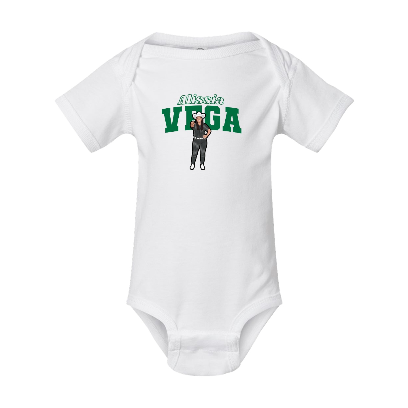 Baby Onesie — Name Arch in White