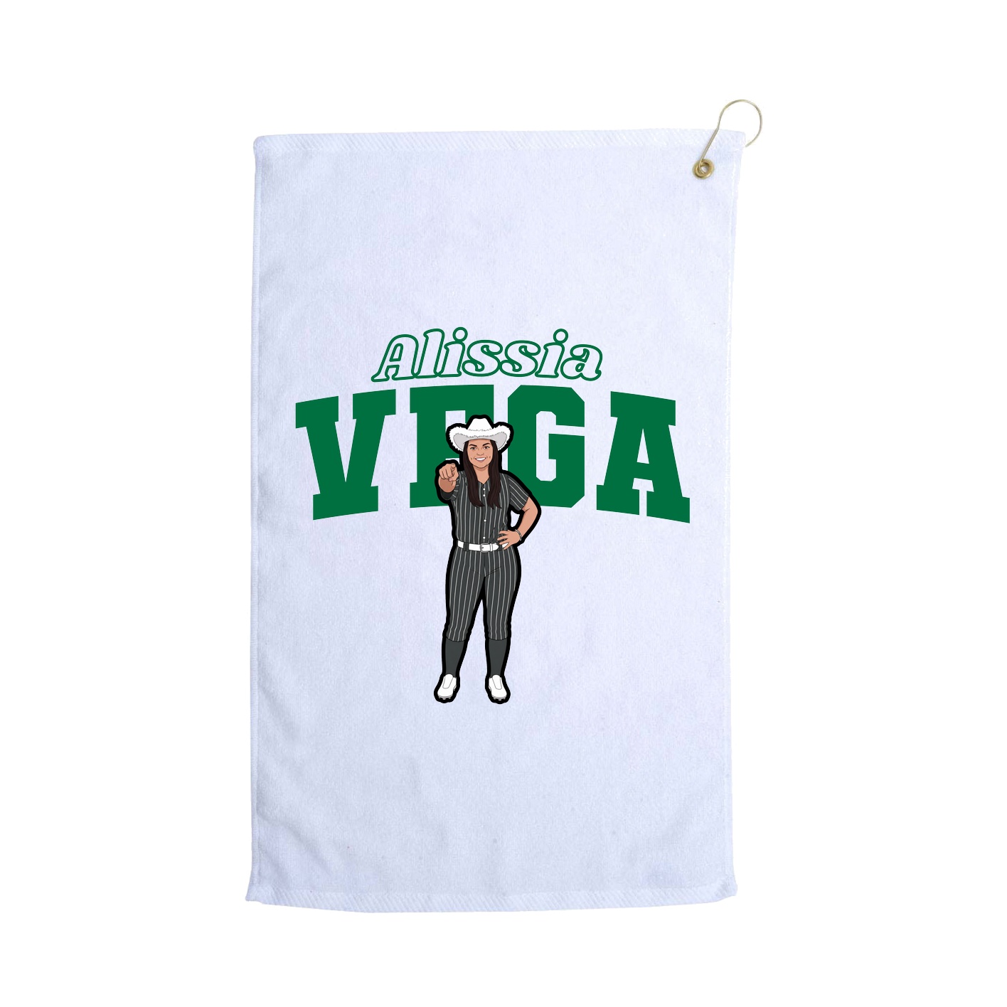 Golf Towel — Name Arch in White