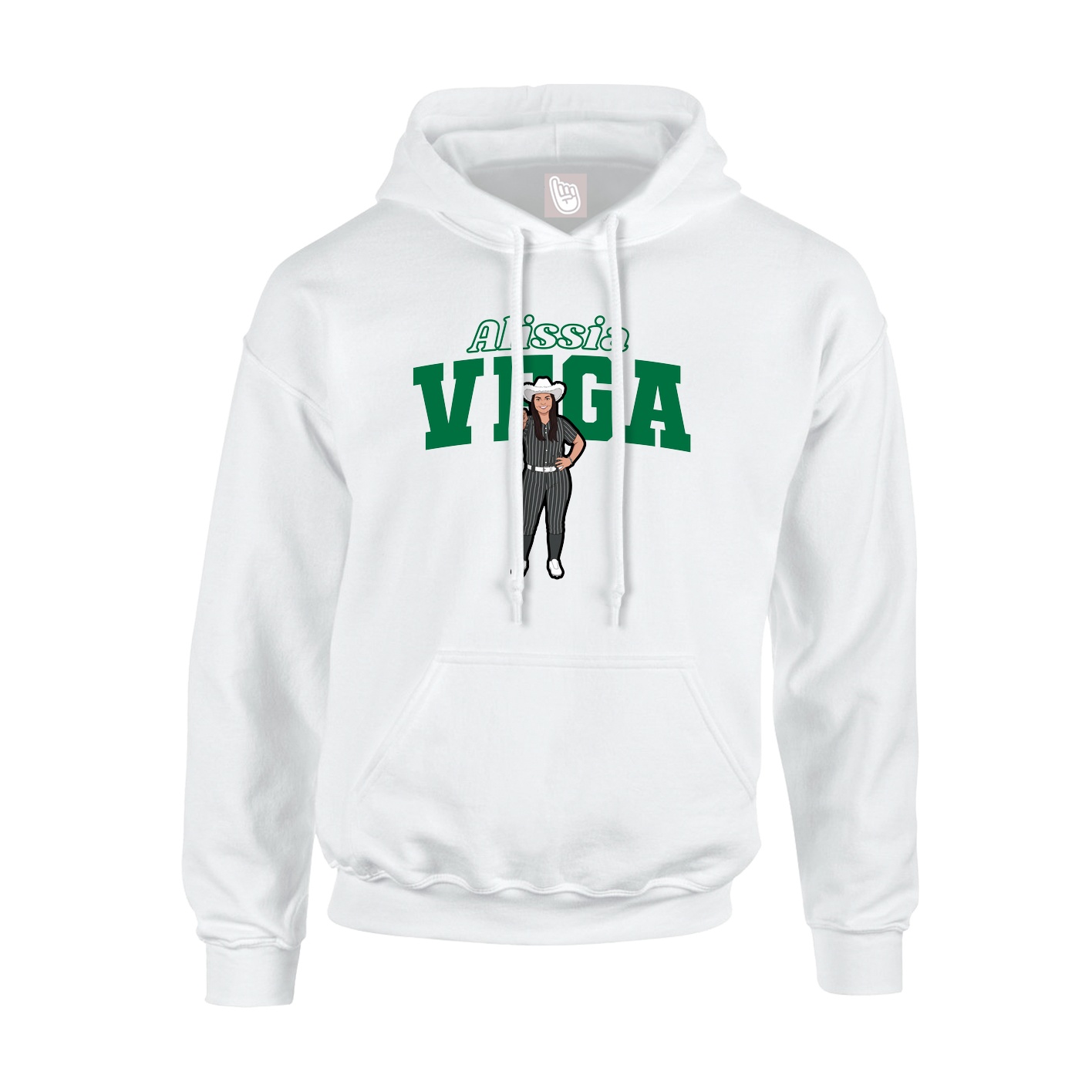 Youth Hoodie — Name Arch in White