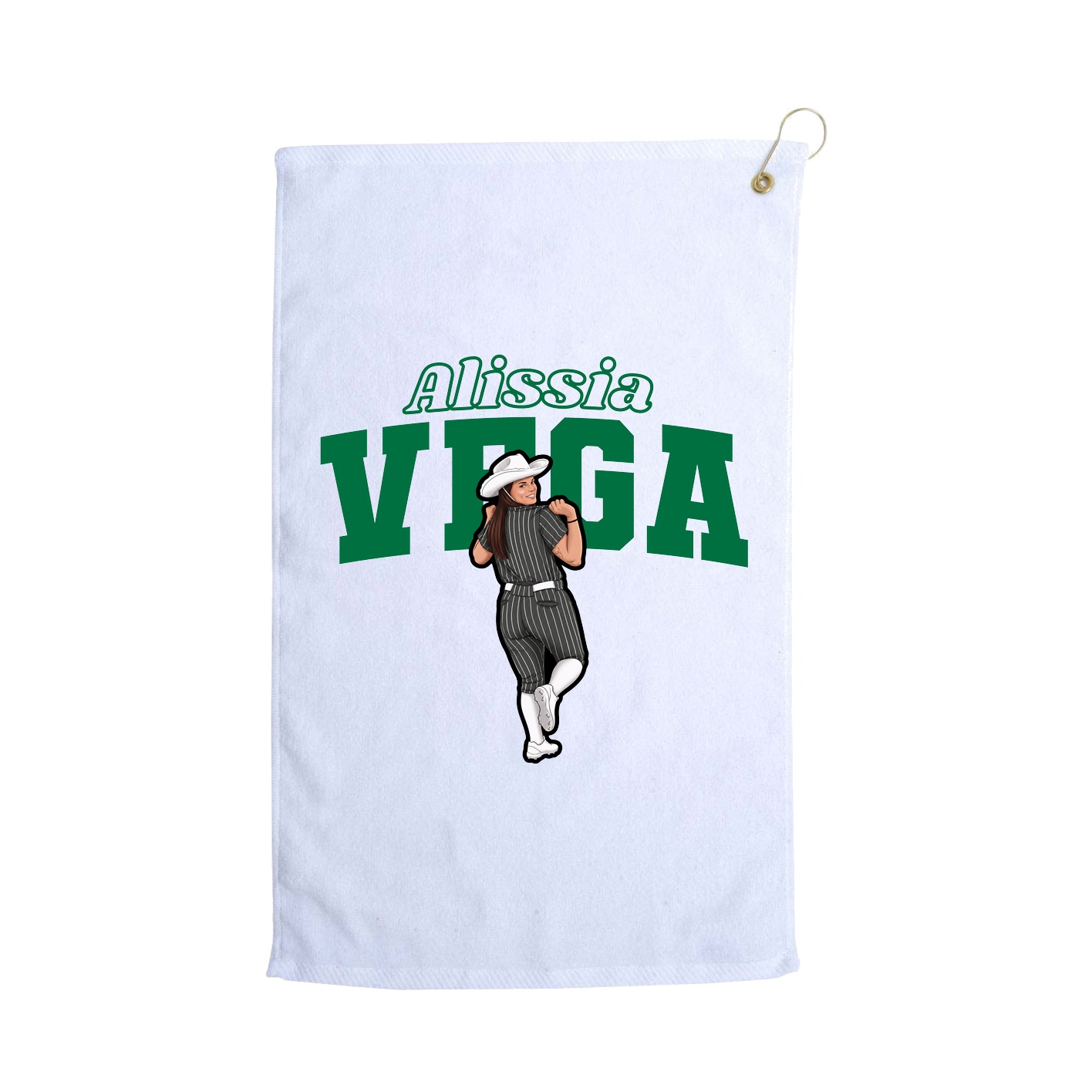 Golf Towel — Name Arch in White