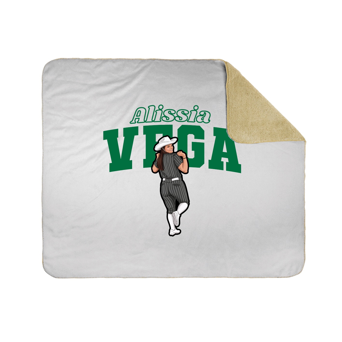 Throw Blanket — Name Arch in White