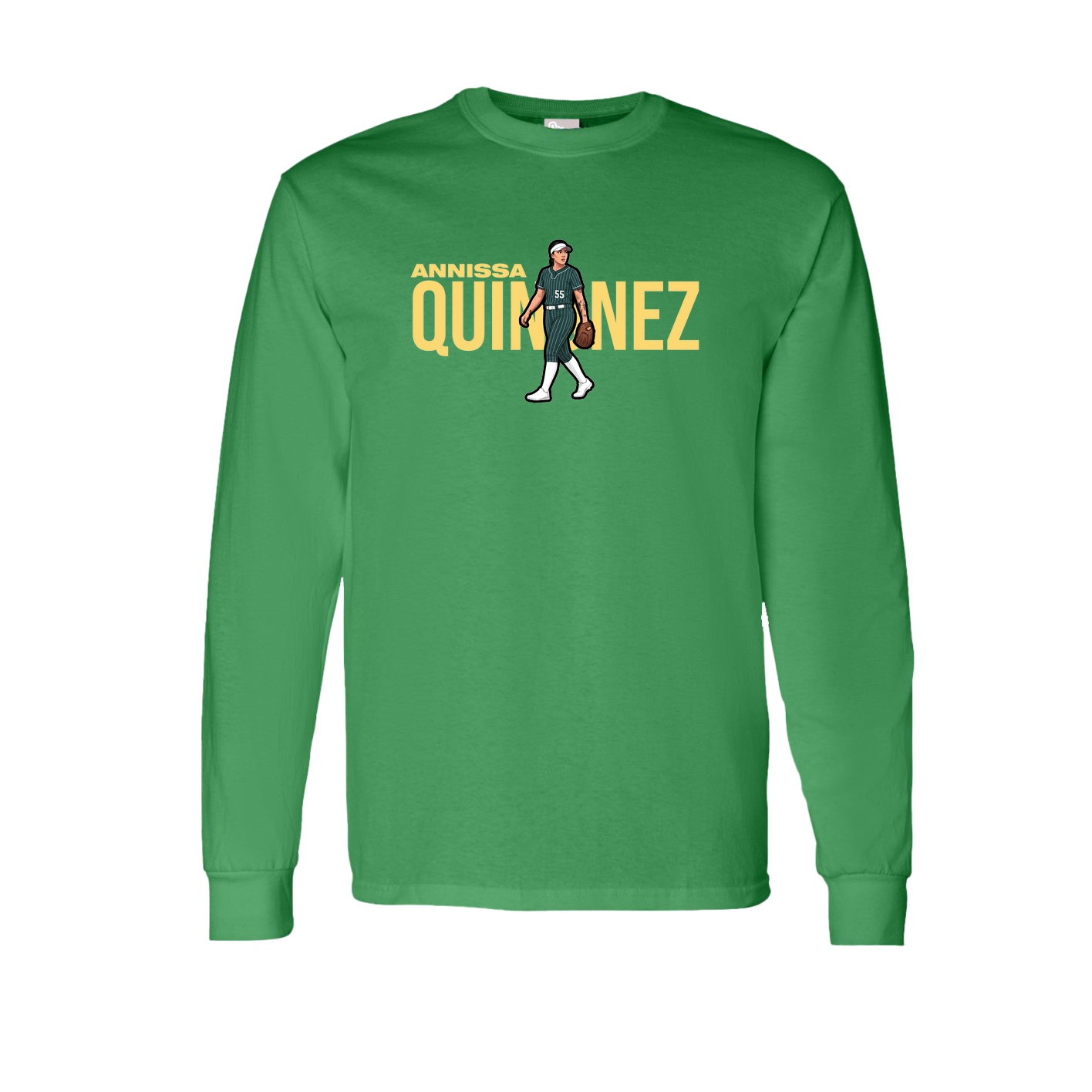 Long Sleeve Tee — Player Name in Green