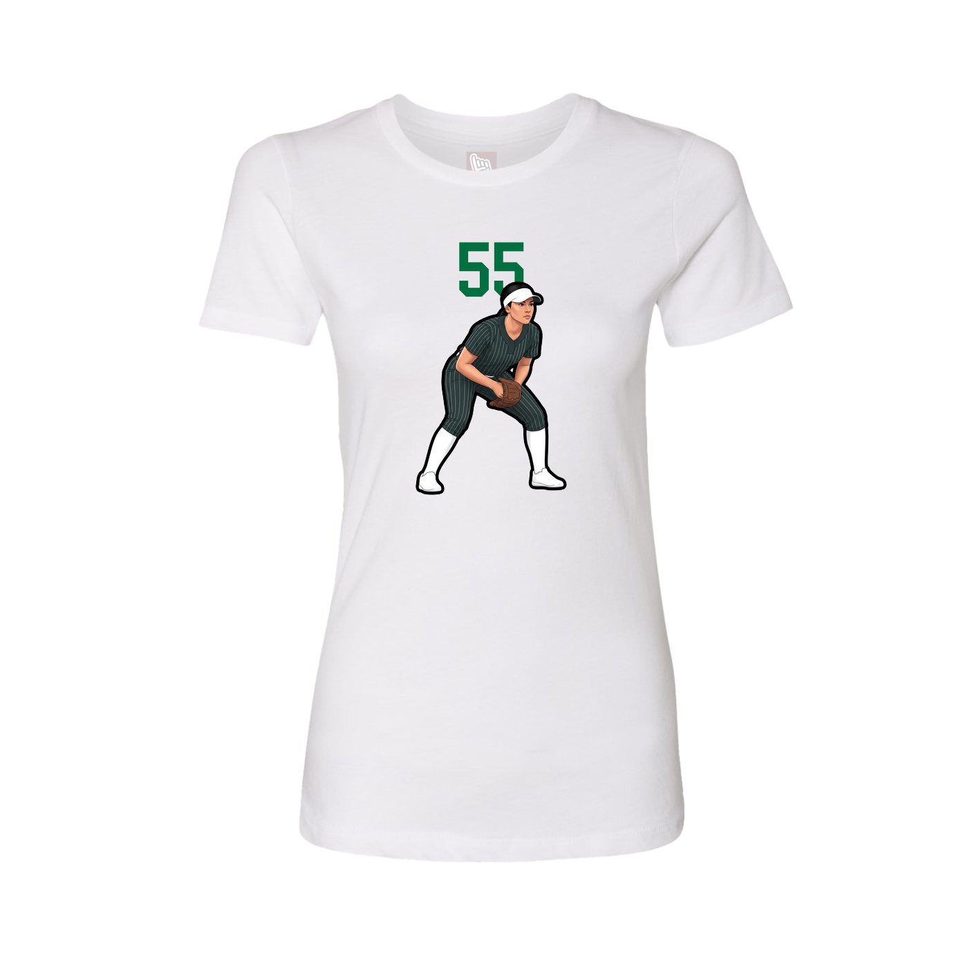 Fitted Women's Tee — Number Top in White
