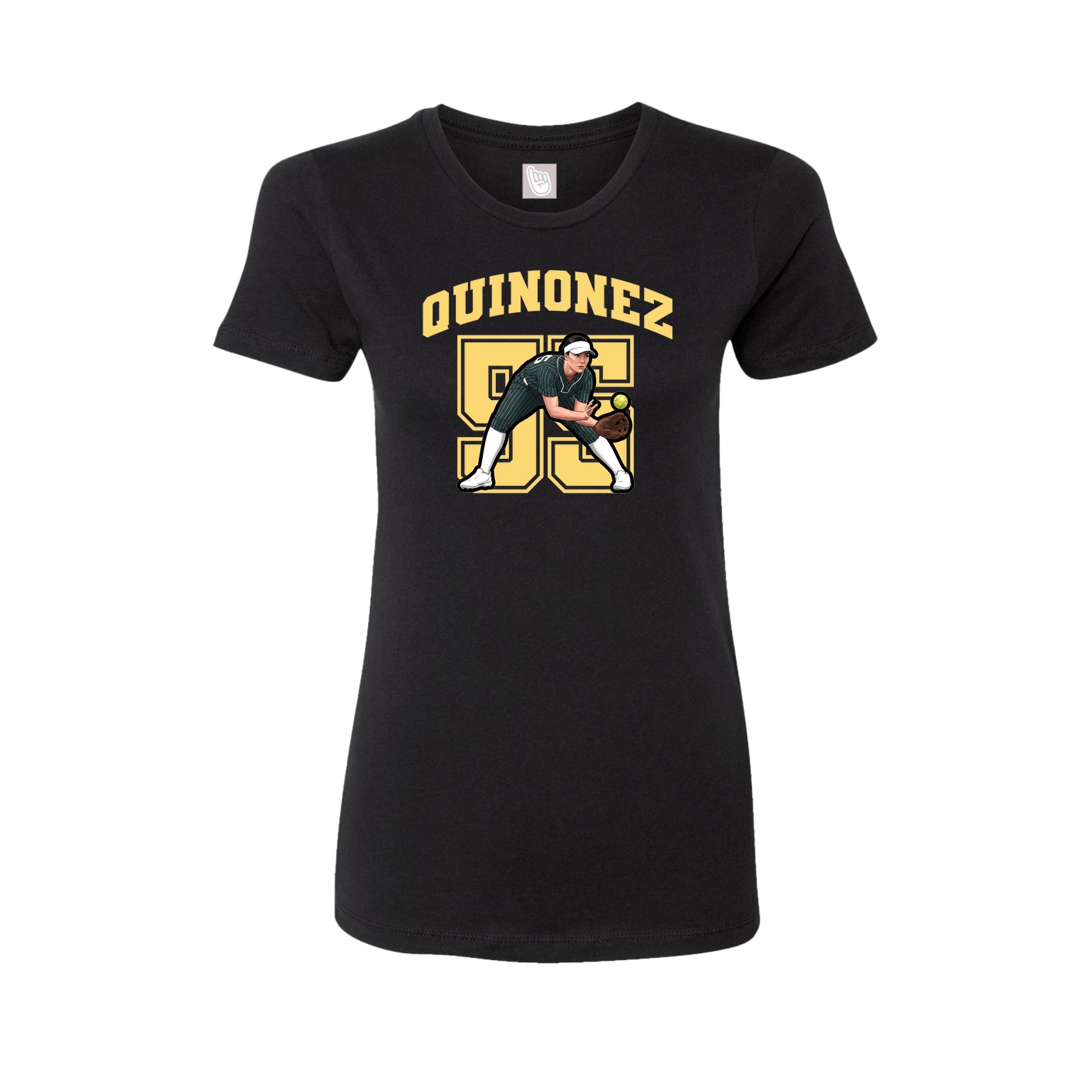Fitted Women's Tee — Number in Black