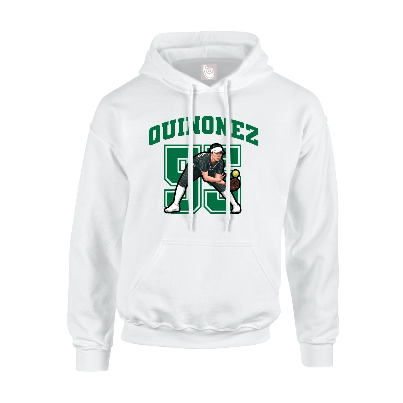 Youth Hoodie — Number in White