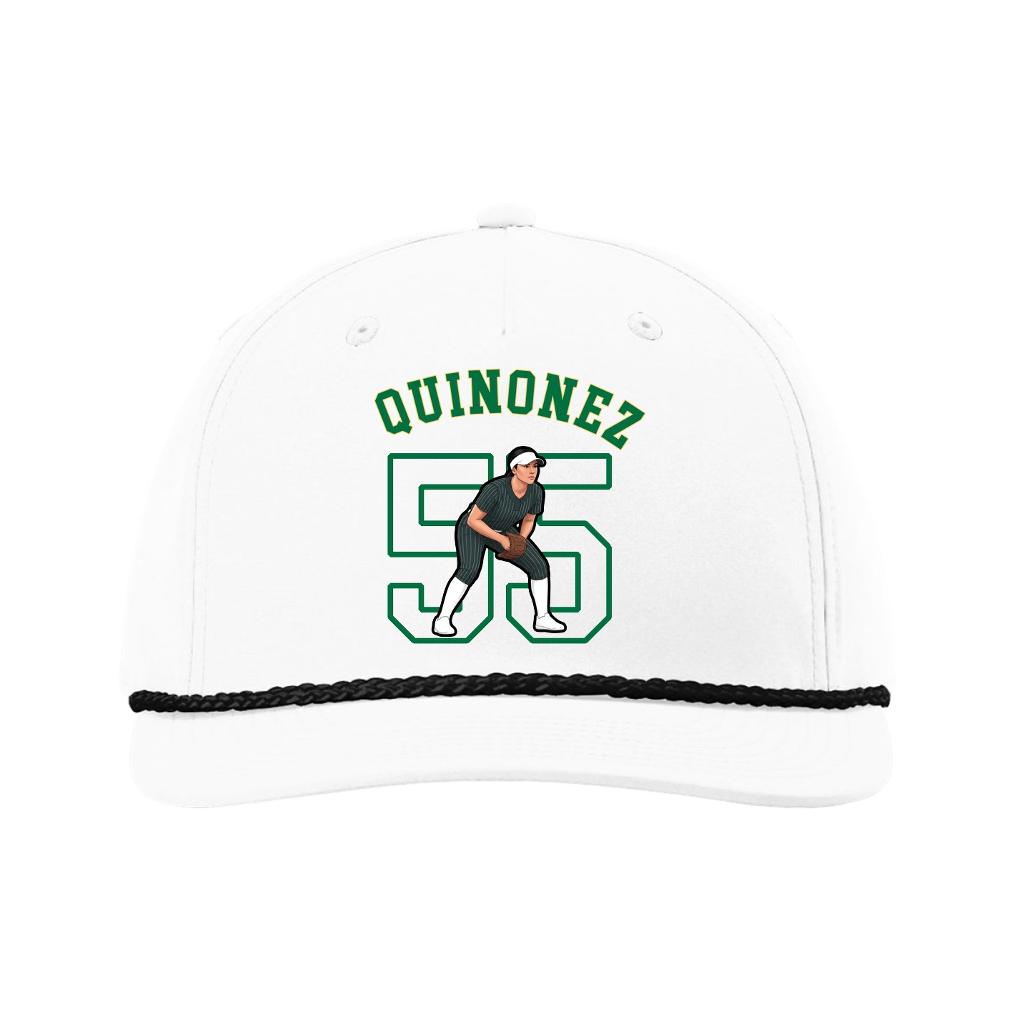 Five-Panel Classic Rope Cap — Shirsey Arch in White