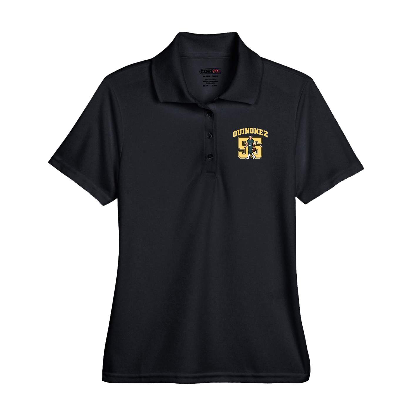 Performance Polo — Number in Black