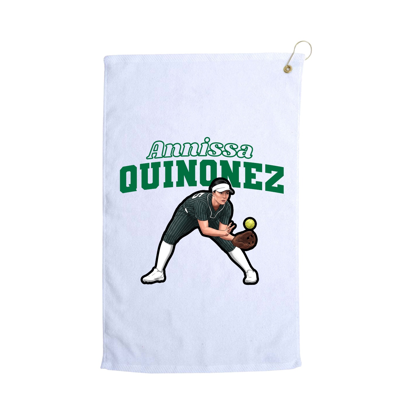 Golf Towel — Name Arch in White
