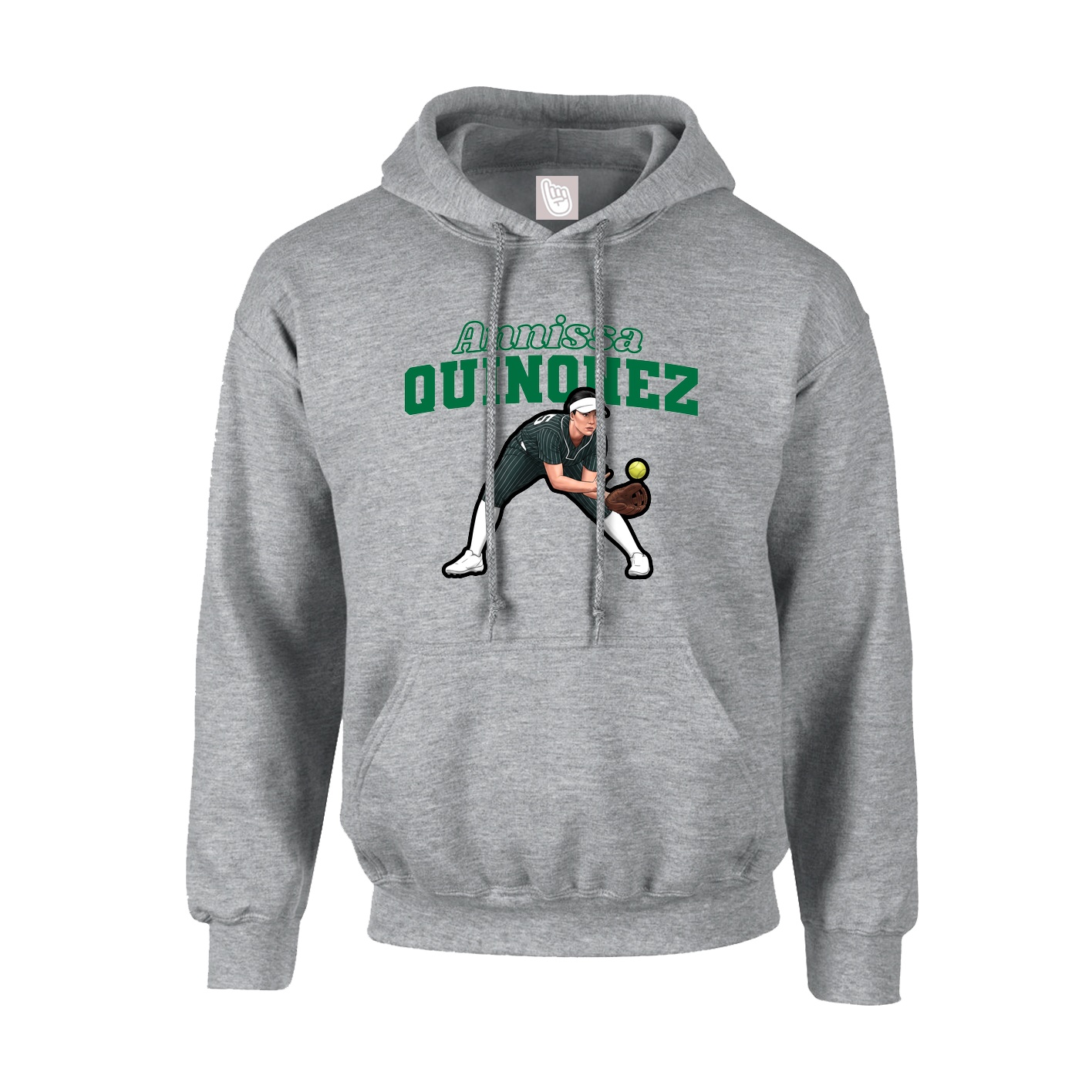 Hoodie — Name Arch in Grey