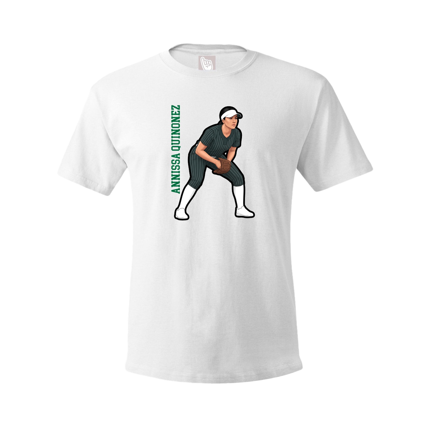 Youth Tee — Name Vertical in White