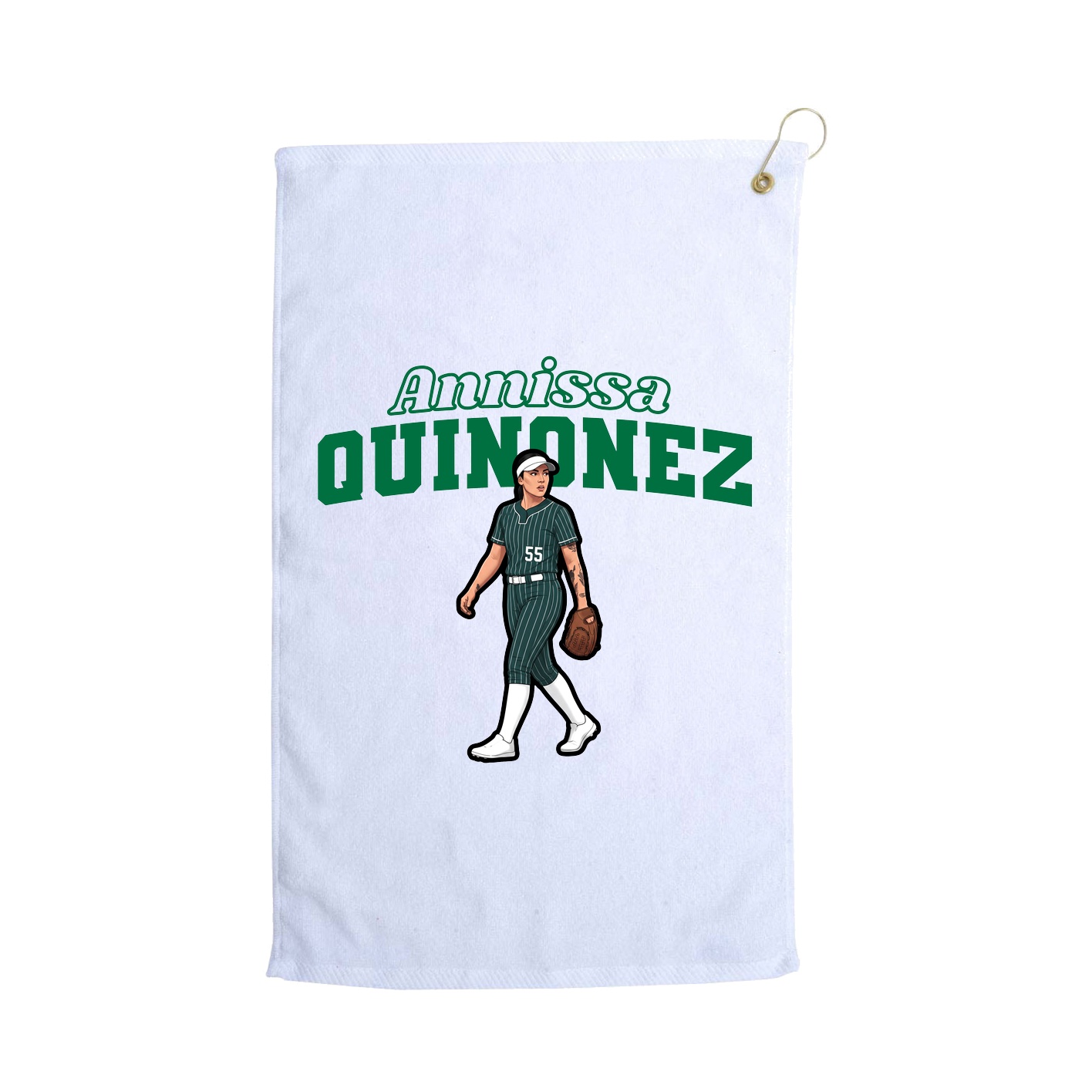 Golf Towel — Name Arch in White