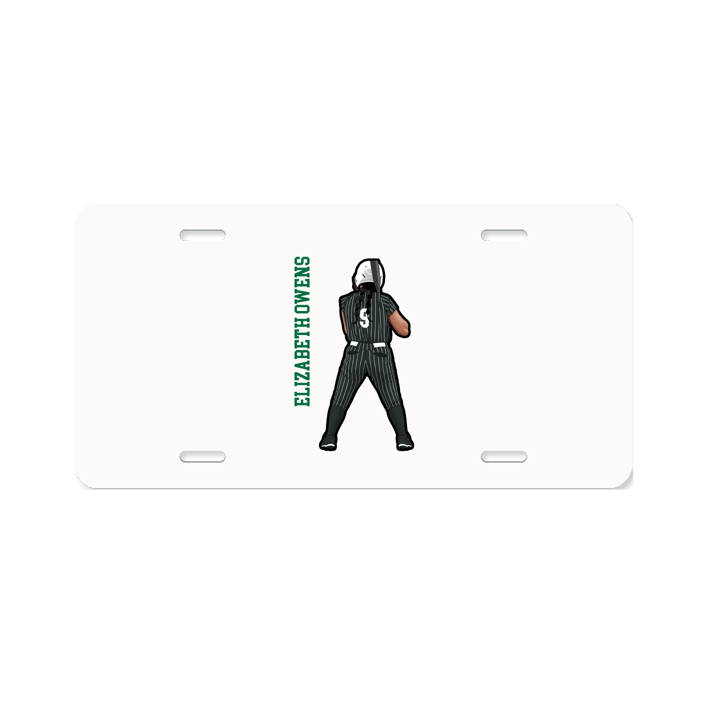 License Plate — Name Vertical in Classic