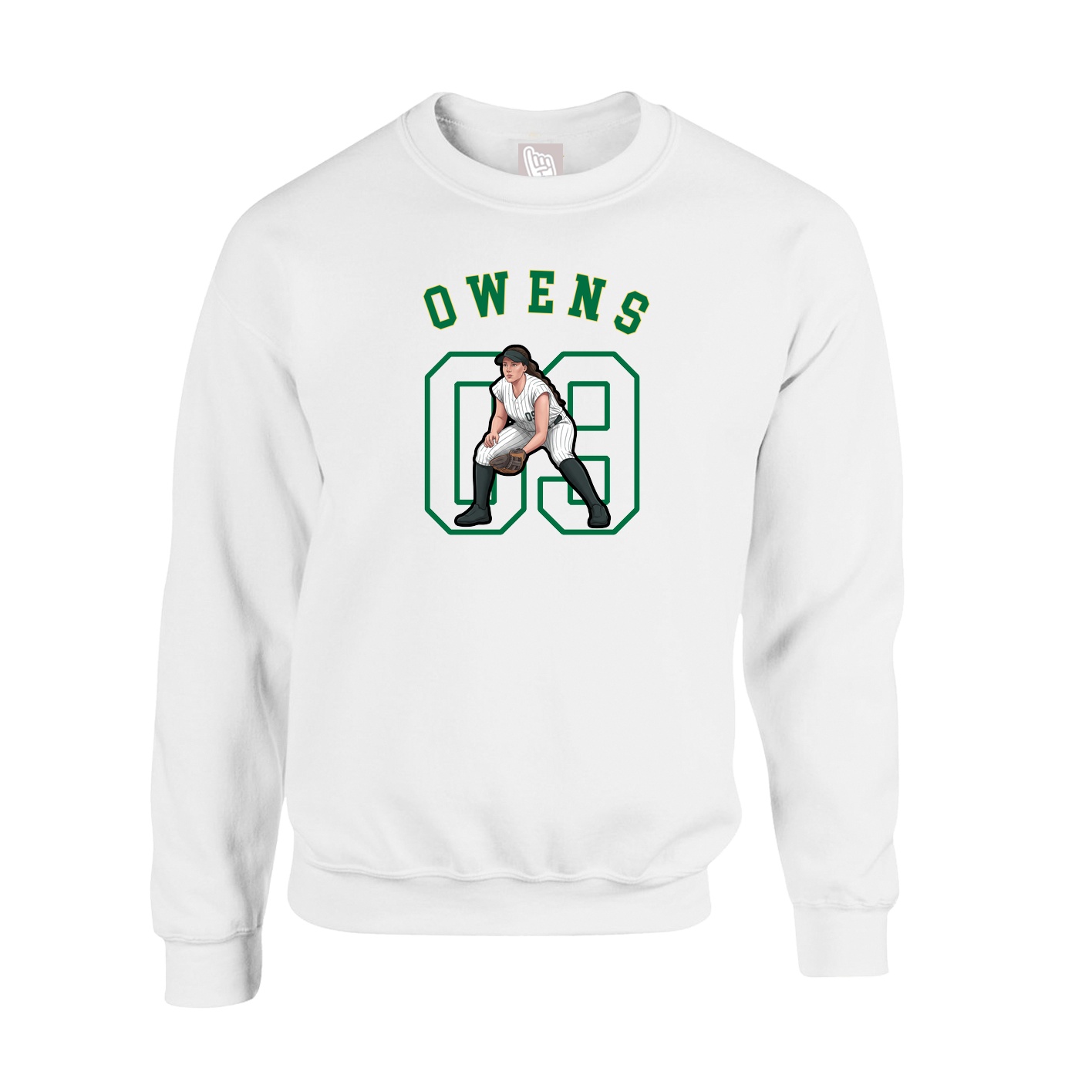 Fleece Crew — Shirsey Arch in White