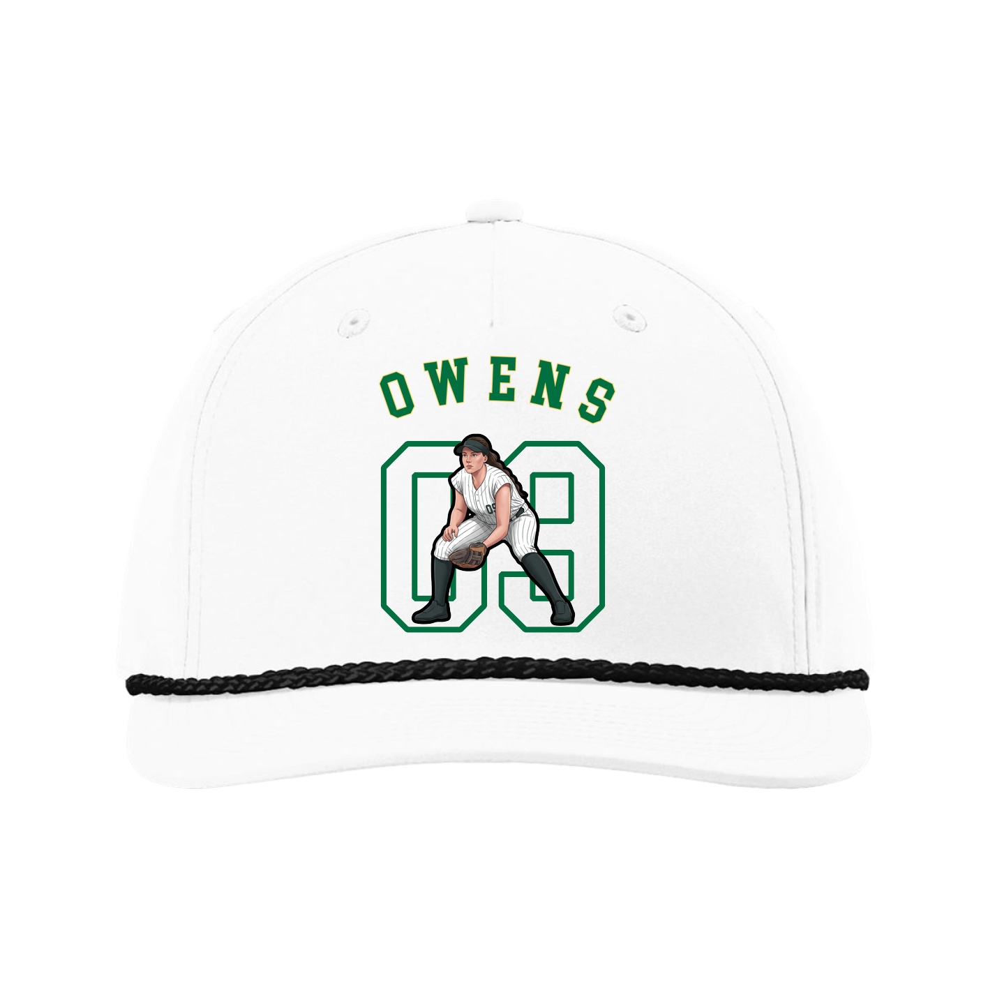Five-Panel Classic Rope Cap — Shirsey Arch in White
