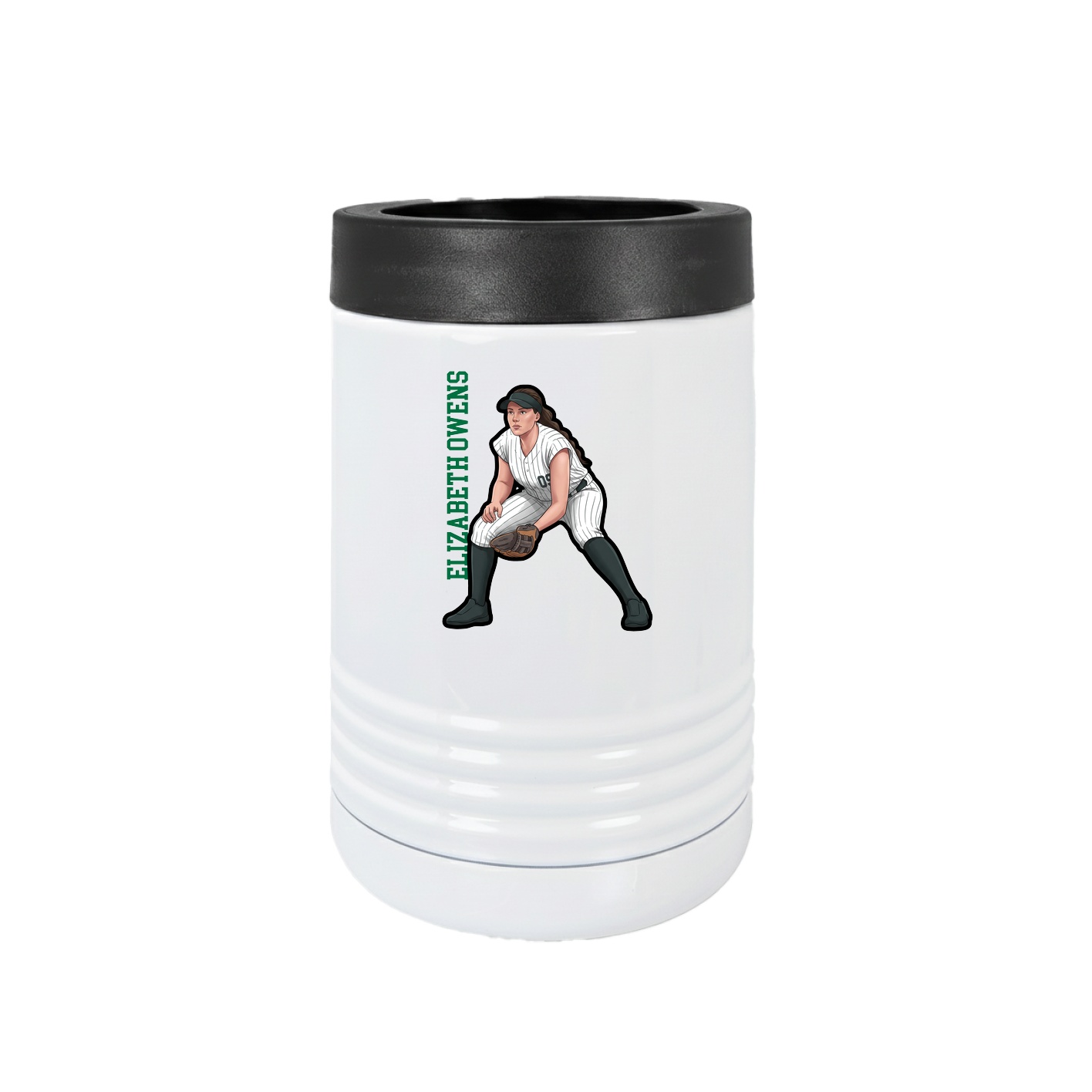 Beverage Holder — Name Vertical in White