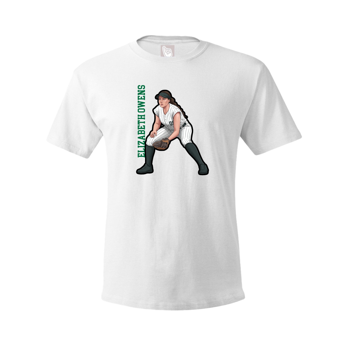 Tee — Name Vertical in White