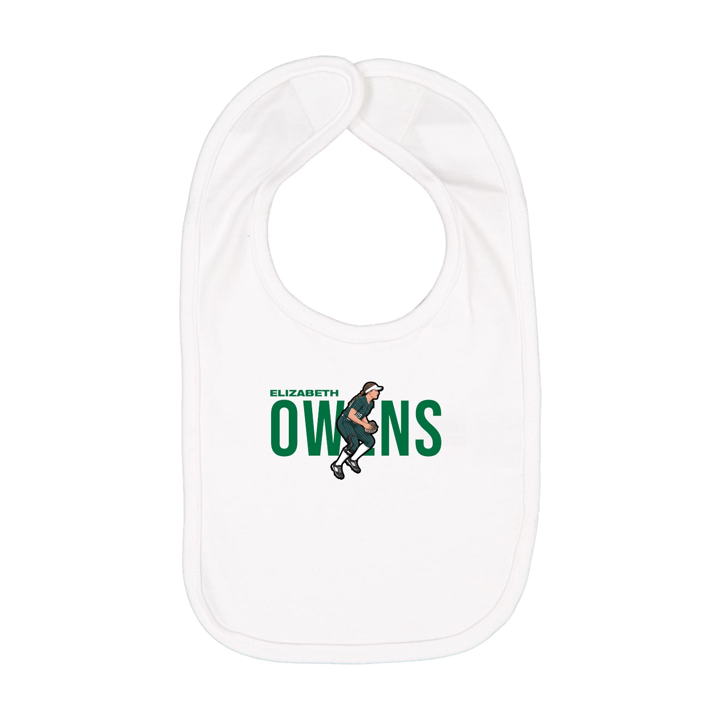 Infant Bib — Player Name in White