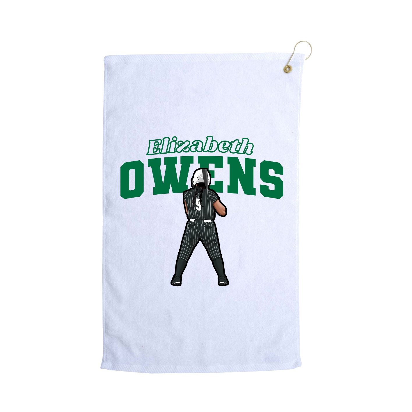 Golf Towel — Name Arch in White
