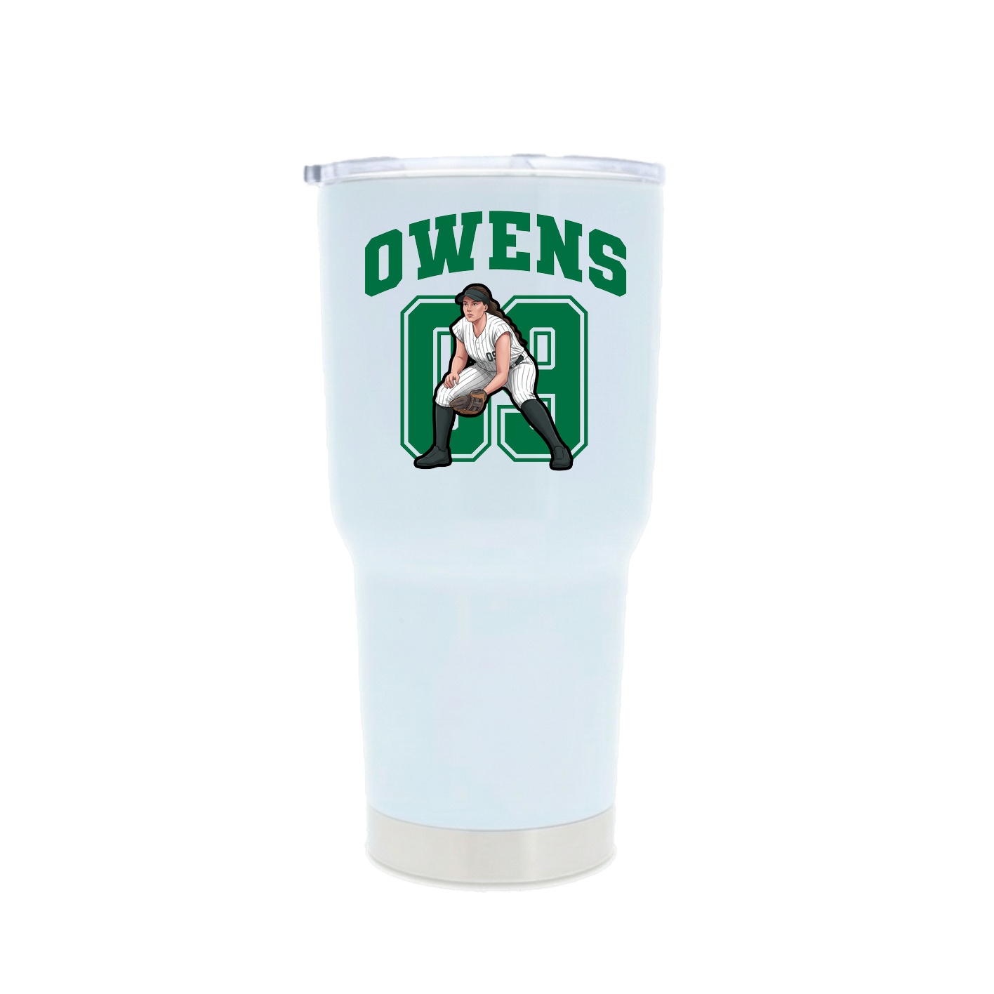 30oz Stainless Steel Tumbler — Number in White